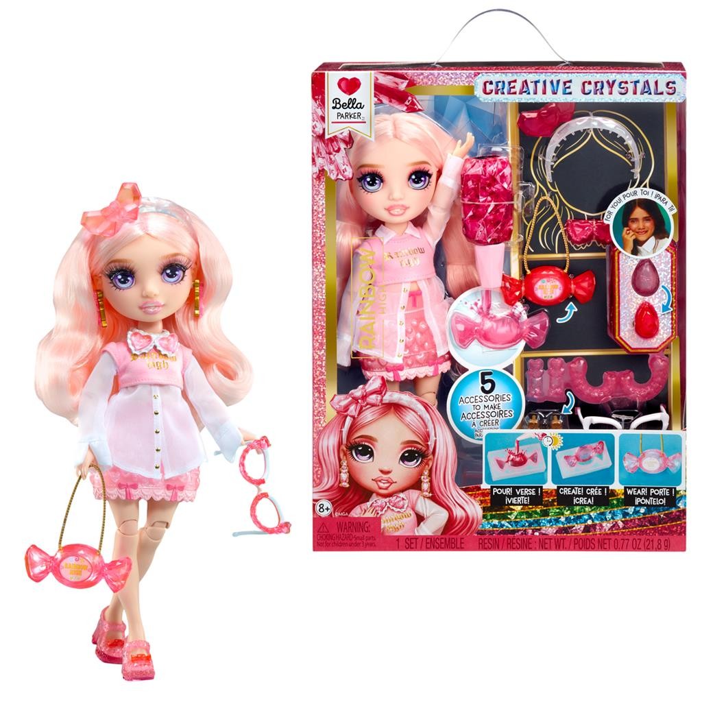 121367-EUC Rainbow High Creative Crystals Fashion Doll- Bella - Rainbow High