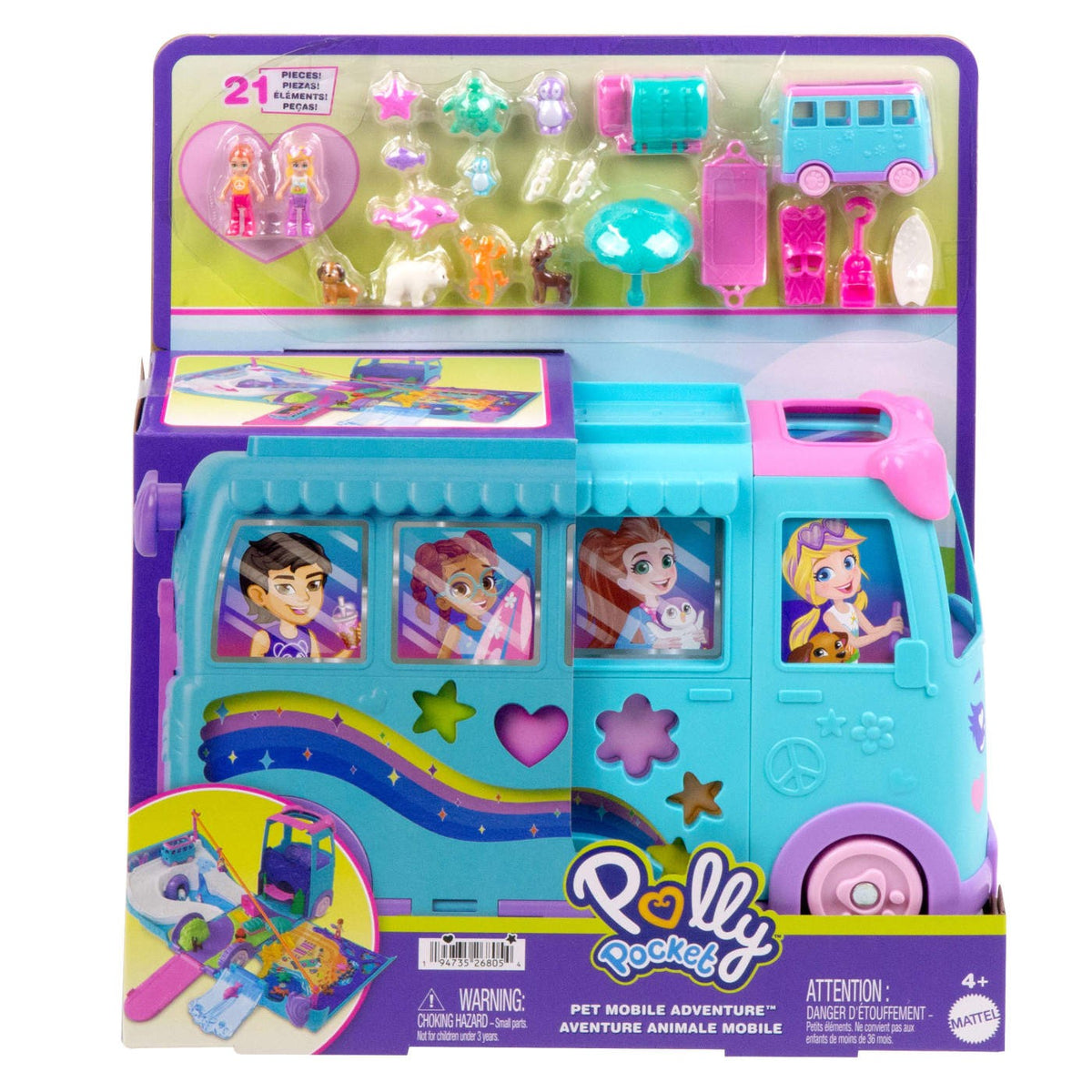 Polly Pocket Pet Mobile Adventure Playset JCC22