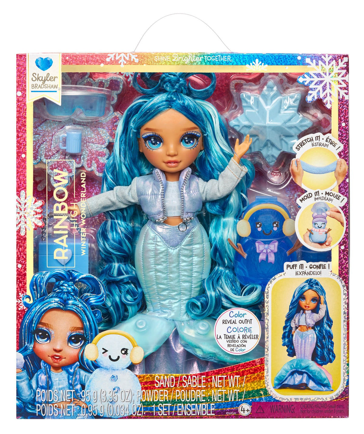 120834-EUC Rainbow High Winter Wonderland Doll- Skyler (Blue) - Rainbow High