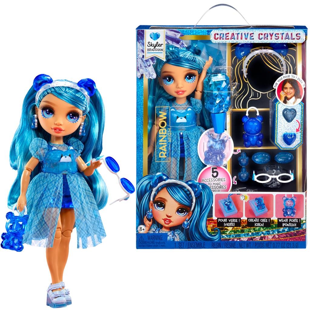 121374-EUC Rainbow High Creative Crystals Fashion Doll- Skyler - Rainbow High