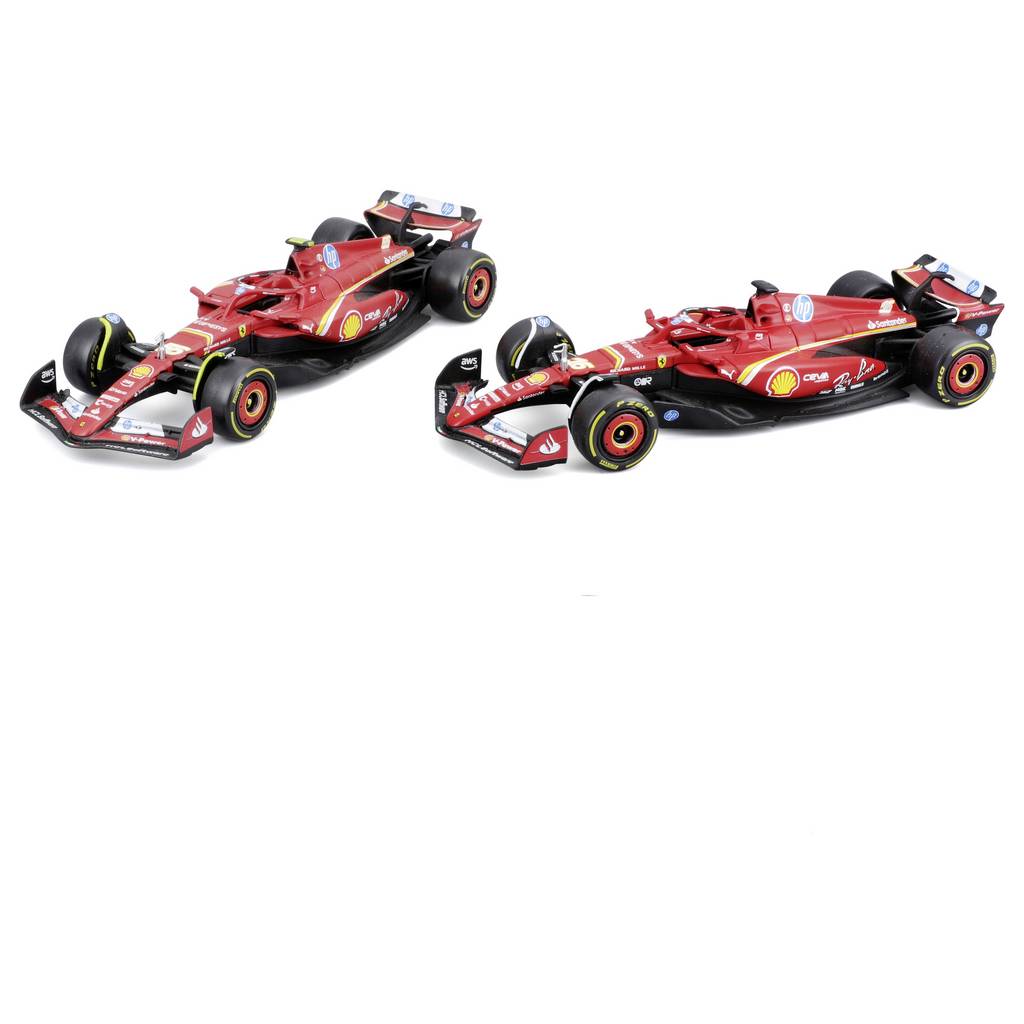 Bburago F1 – Ferrari SF-24 2024, lot de 2, 1:43