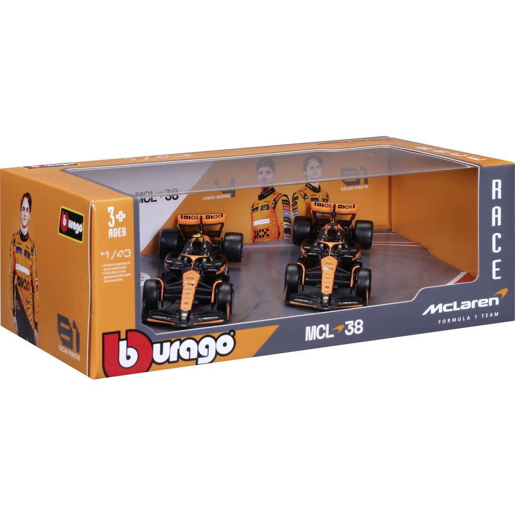 Bburago F1 McLaren MCL38 ´24 2er-Set 1:43 Model car 18-38202
