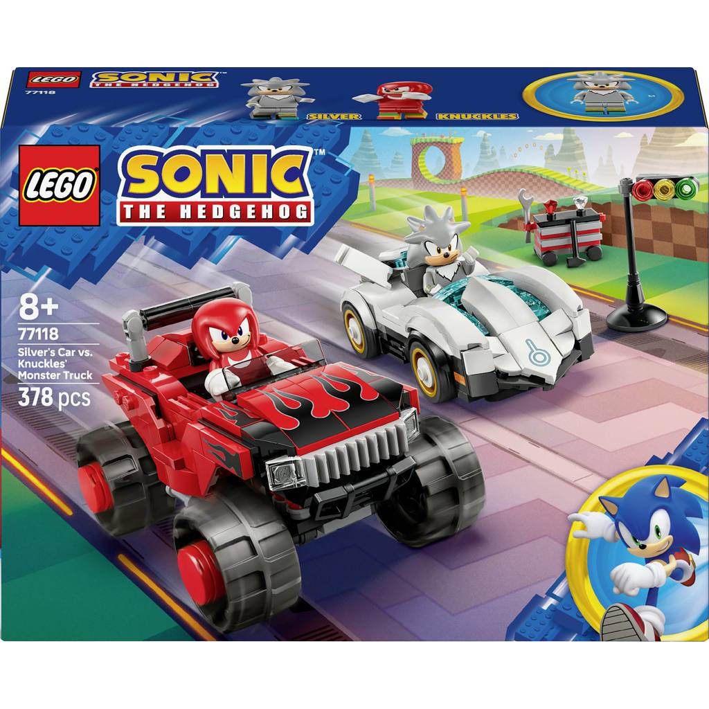 LEGO Sonic 77118 – Voiture de Silver vs Monster Truck de Knuckles