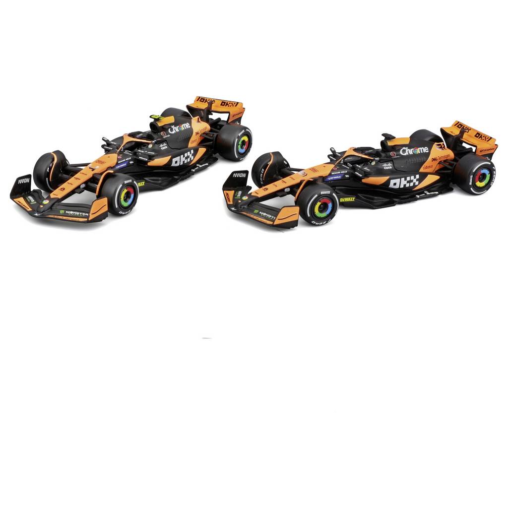 Bburago F1 – McLaren MCL38 2024, lot de 2, 1:43