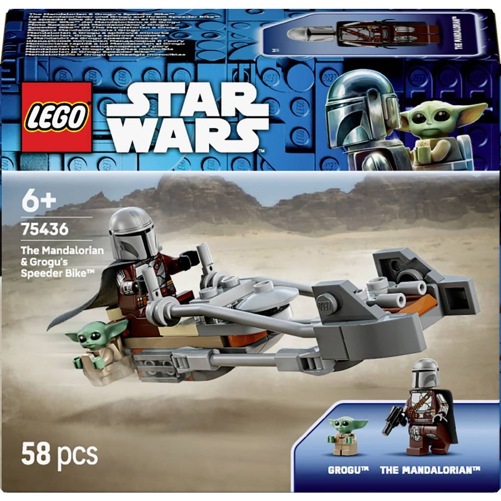 75436 LEGO STAR WARS The Mandalorian and Grogu on their Speeder Bike (7 75436
