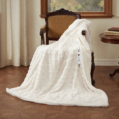 Plaid Chauffant Velours Doux